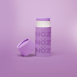 Load image into Gallery viewer, Reef safe, cruelty-free neon purple Nöz sunscreen in a light purple background
